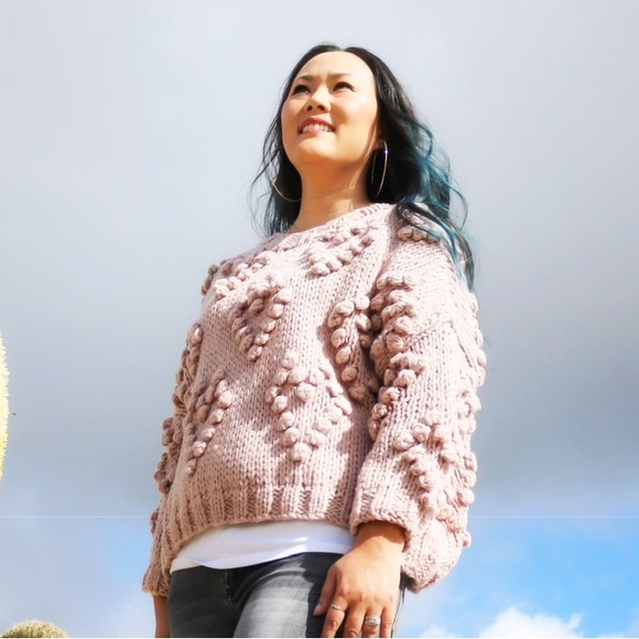 Sweaters - Heart Pom Pom sweater